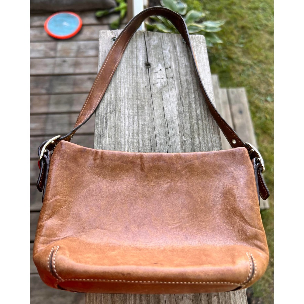 Vintage Natural Glove Tanned Cowhide Brown Coach Bag 7x5 inches